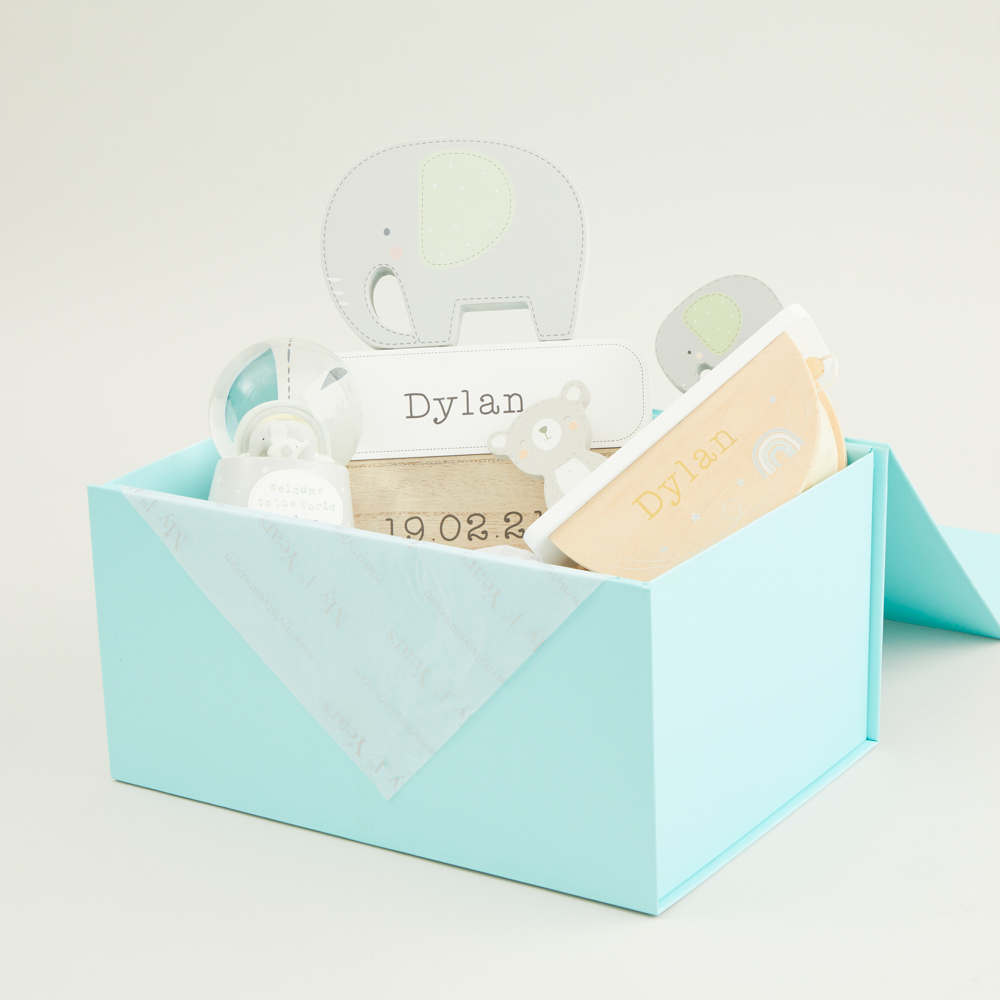 Personalised Neutral Baby Room Accessories Gift Set