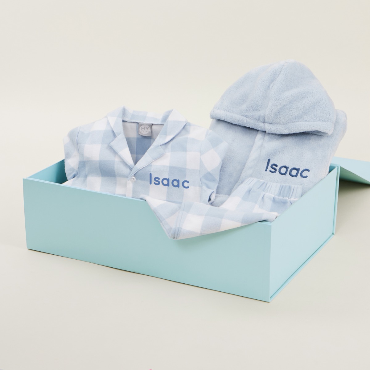 Image of Personalised Blue Essential Bedtime Gift Set