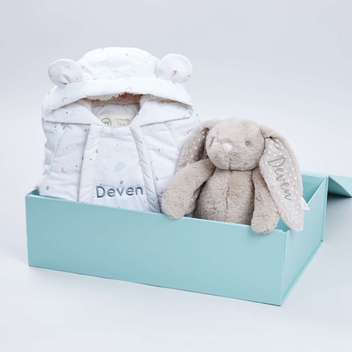 Personalised Baby Bear Snowsuit Gift Set