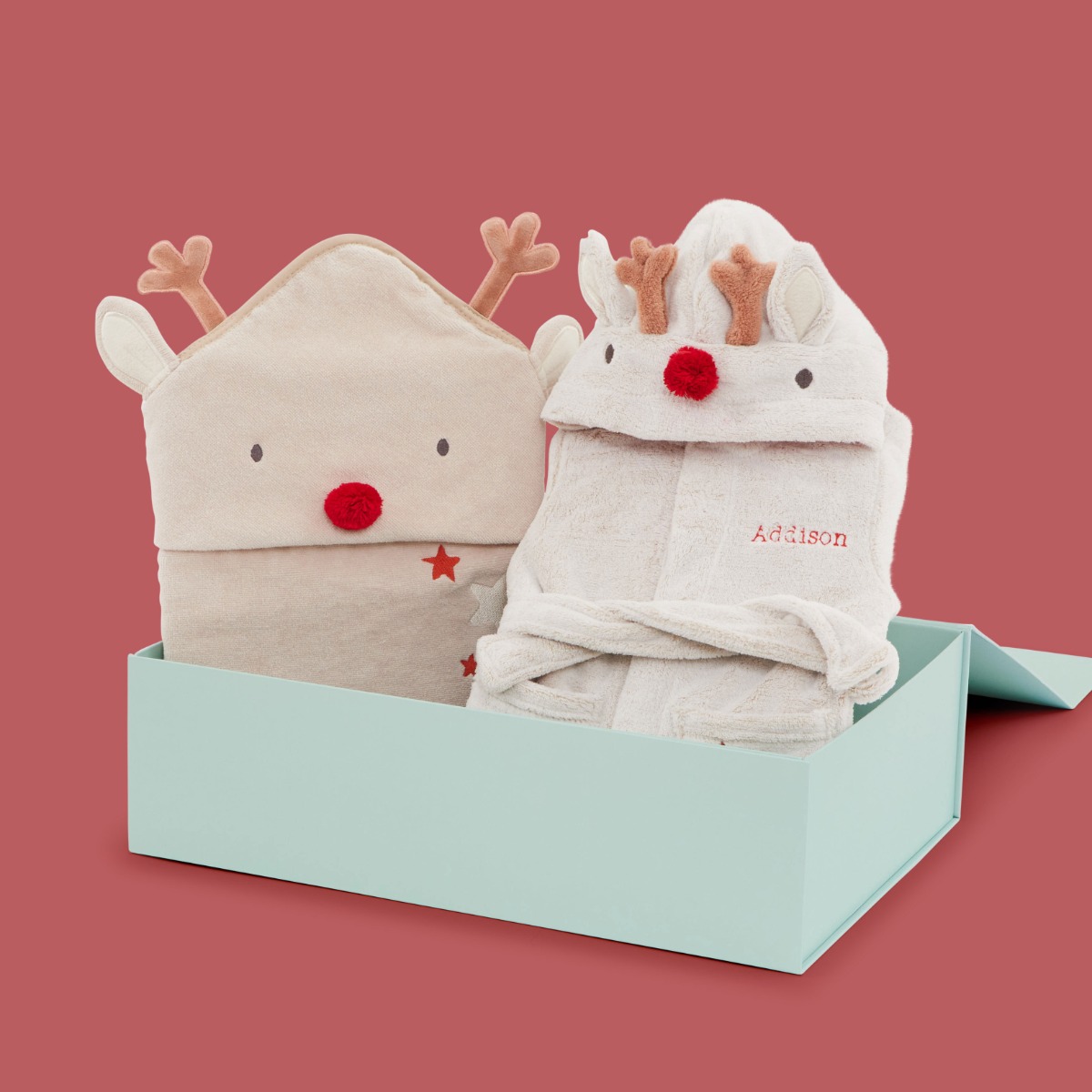 Personalised Reindeer Splash & Snuggle Gift Set