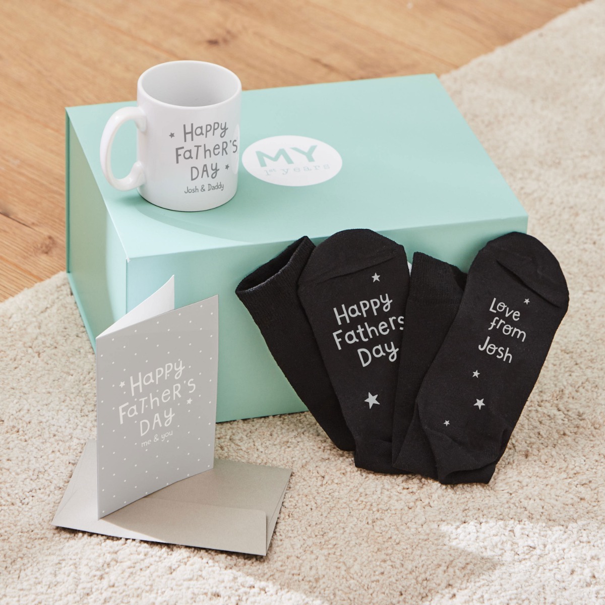 Personalised Father’s Day Mug, Card & Sock Set