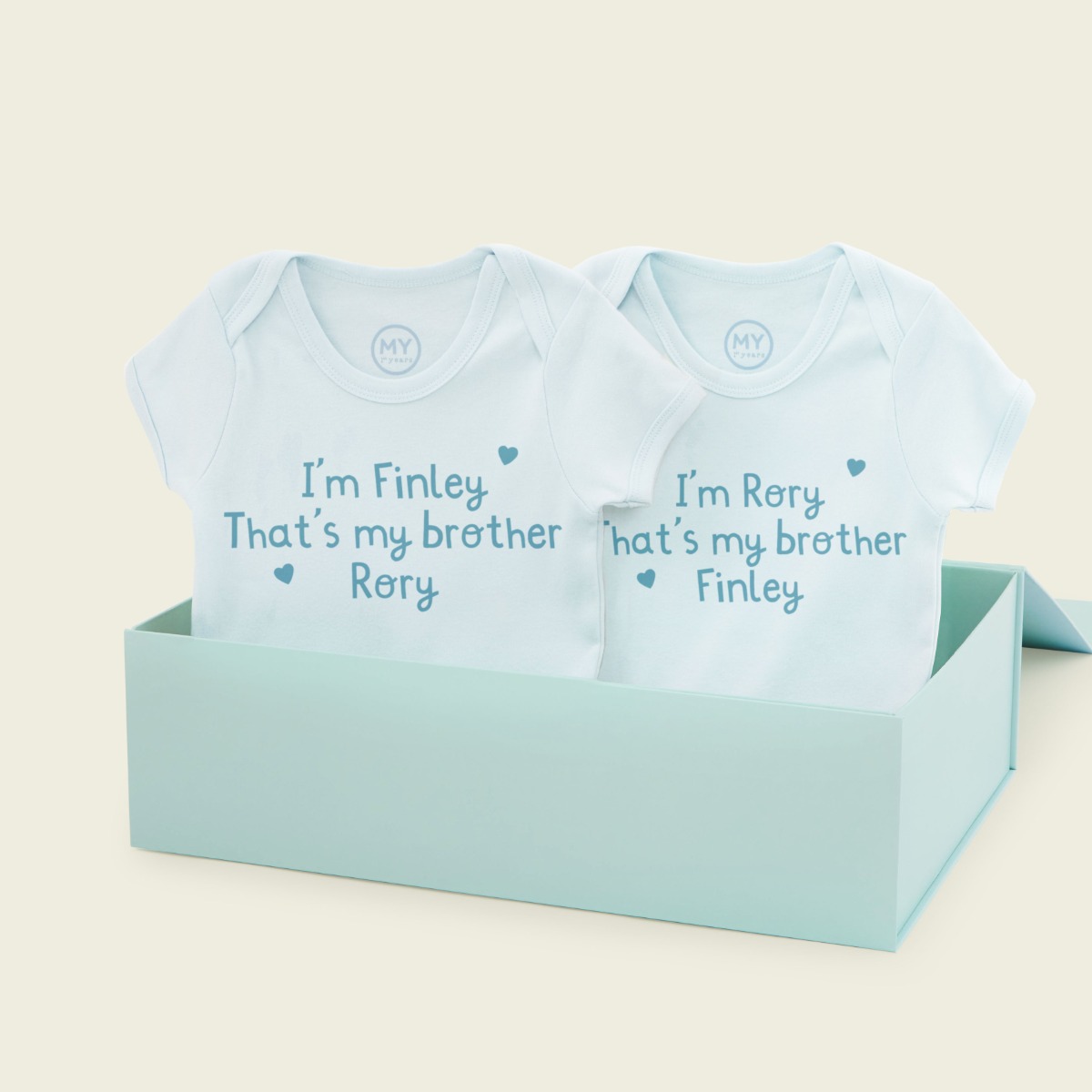 Personalised Matching Blue Brother Bodysuit Set
