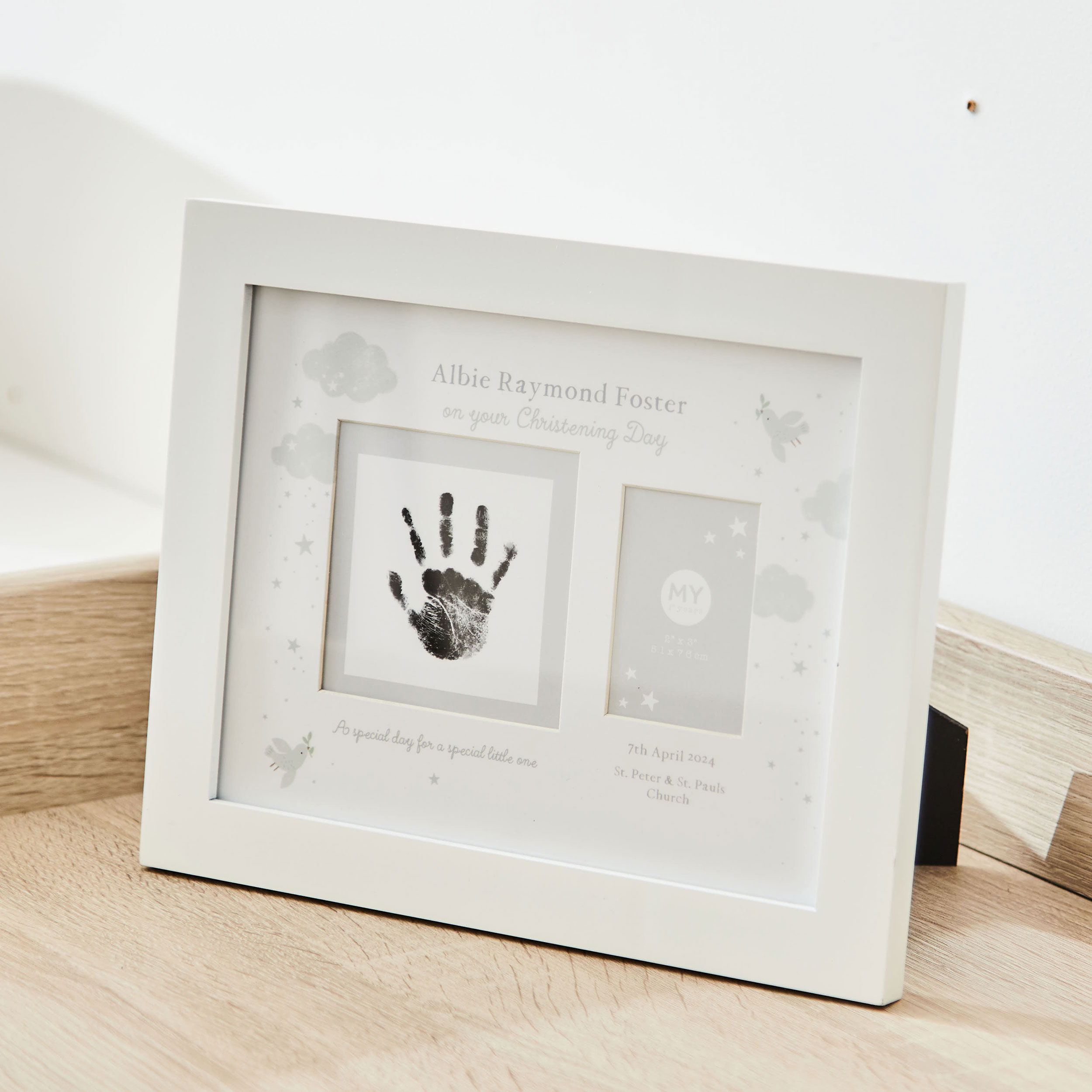 Personalised On Your Christening Day Handprint Frame
