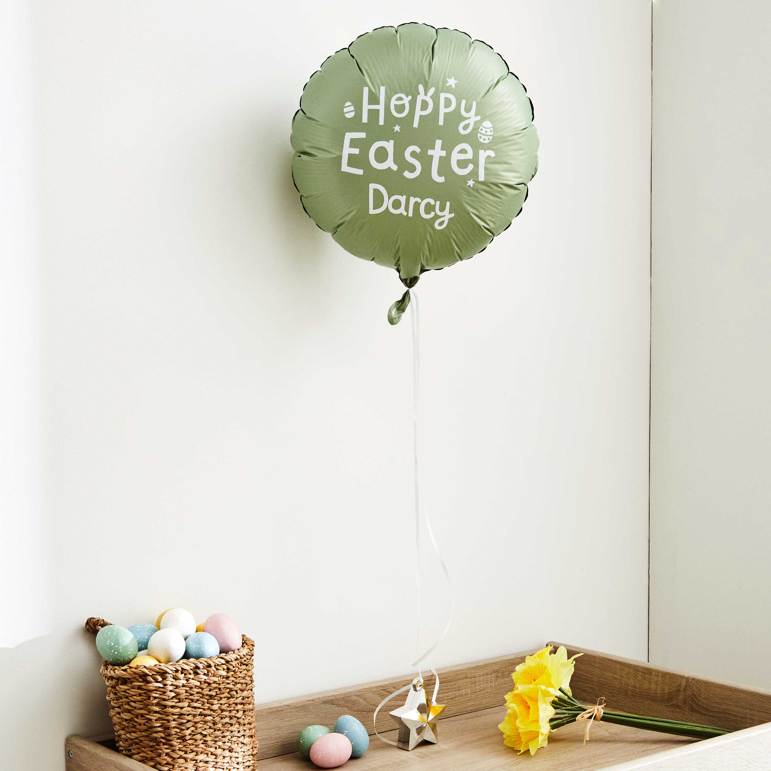 Personalised Green Hoppy Easter Balloon