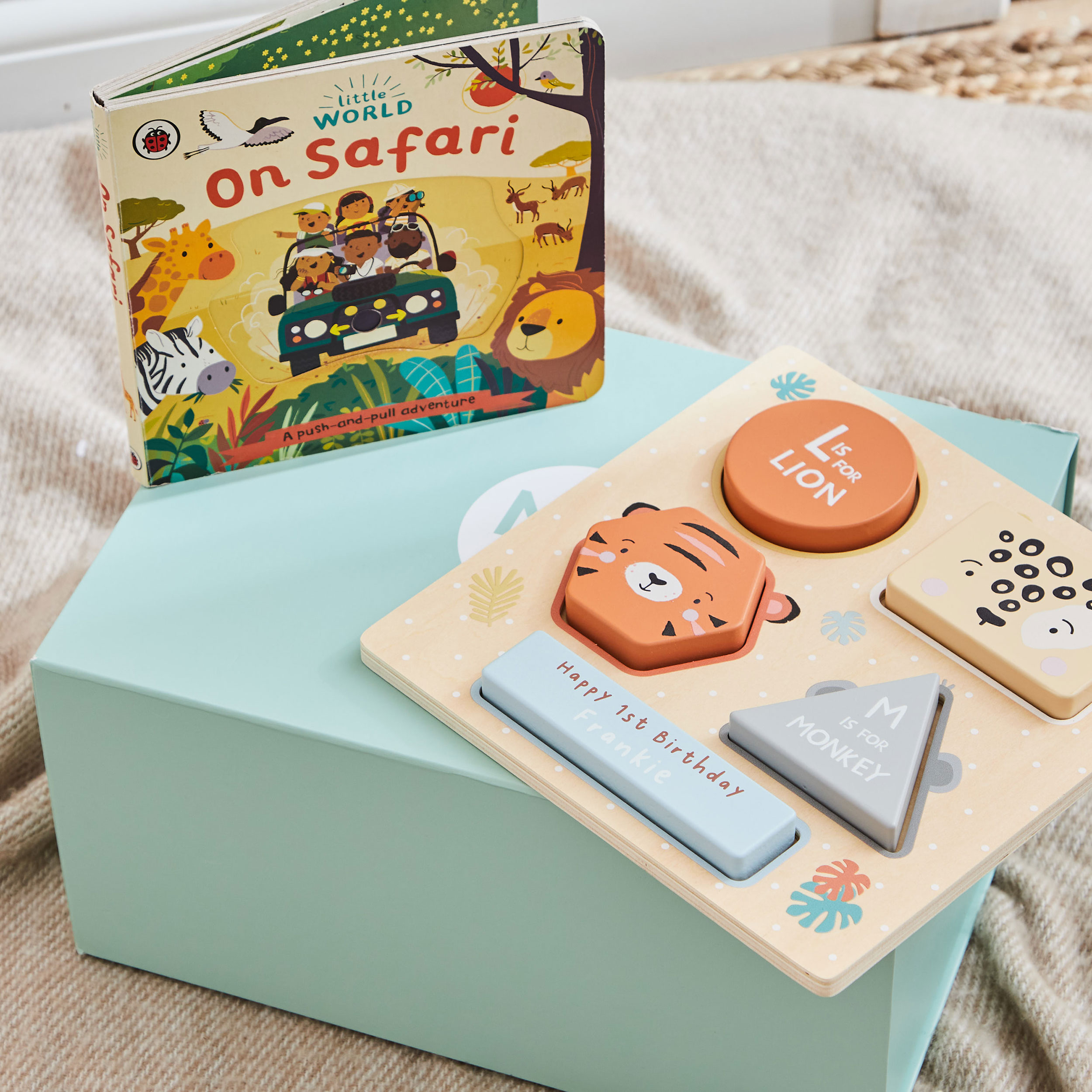 Personalised Safari Puzzle Read & Play Gift Set