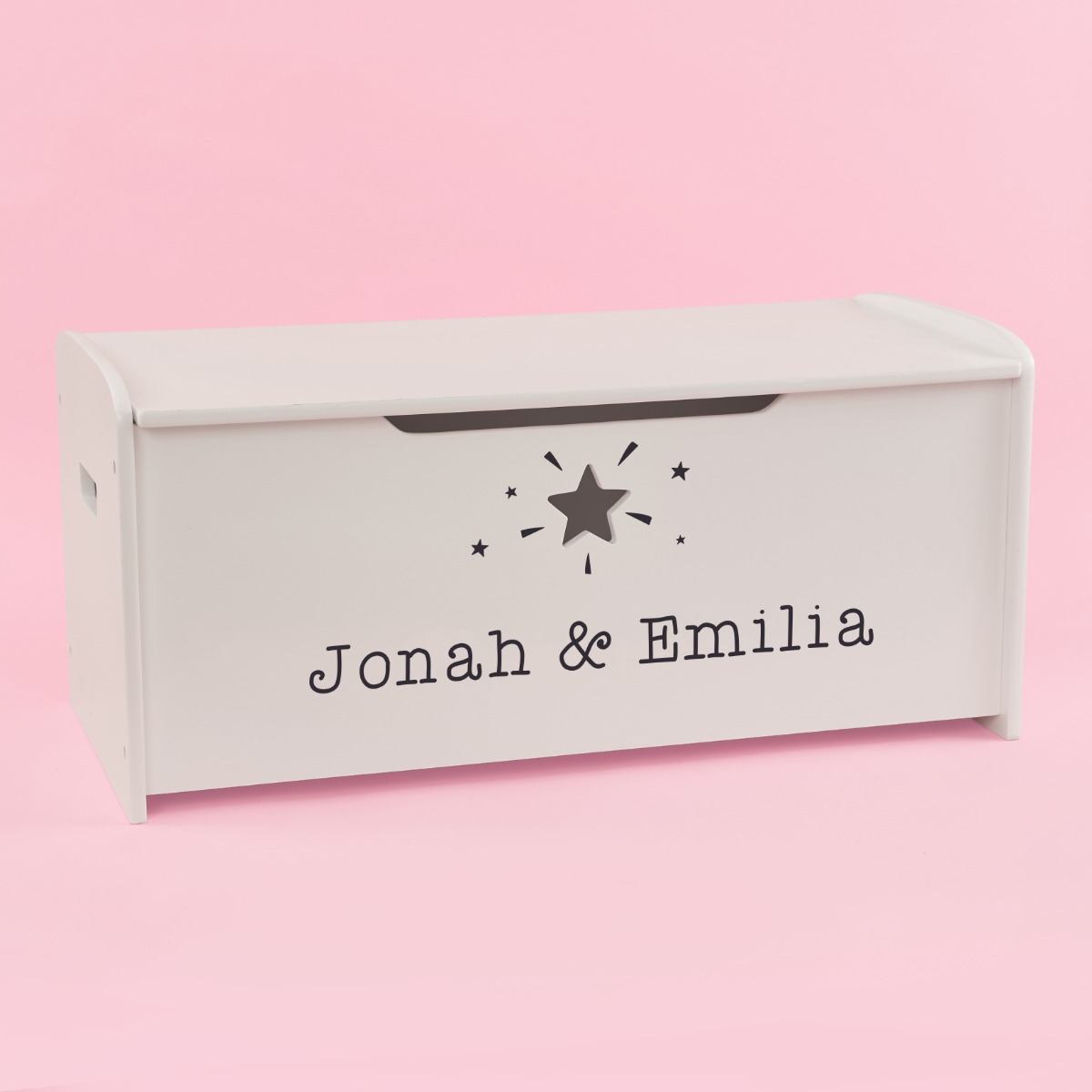 Personalised Large White Star Design Toy Box