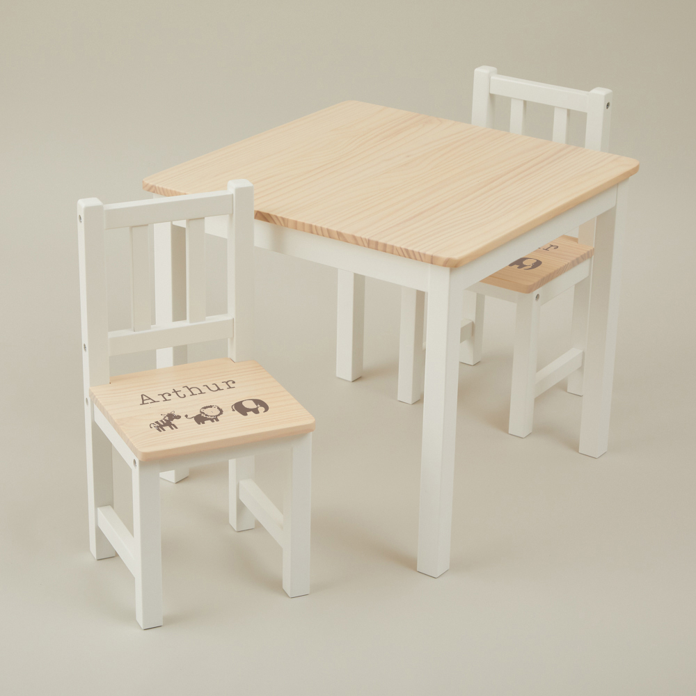 Personalised Jungle Design Table and Chairs Set