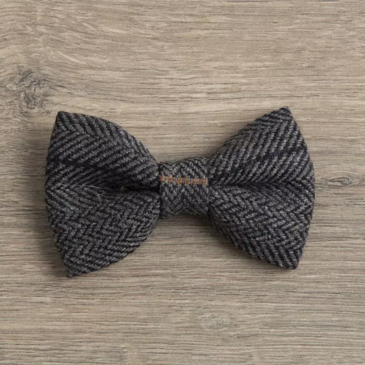 Personalised Dog Bow Tie - Dark Grey