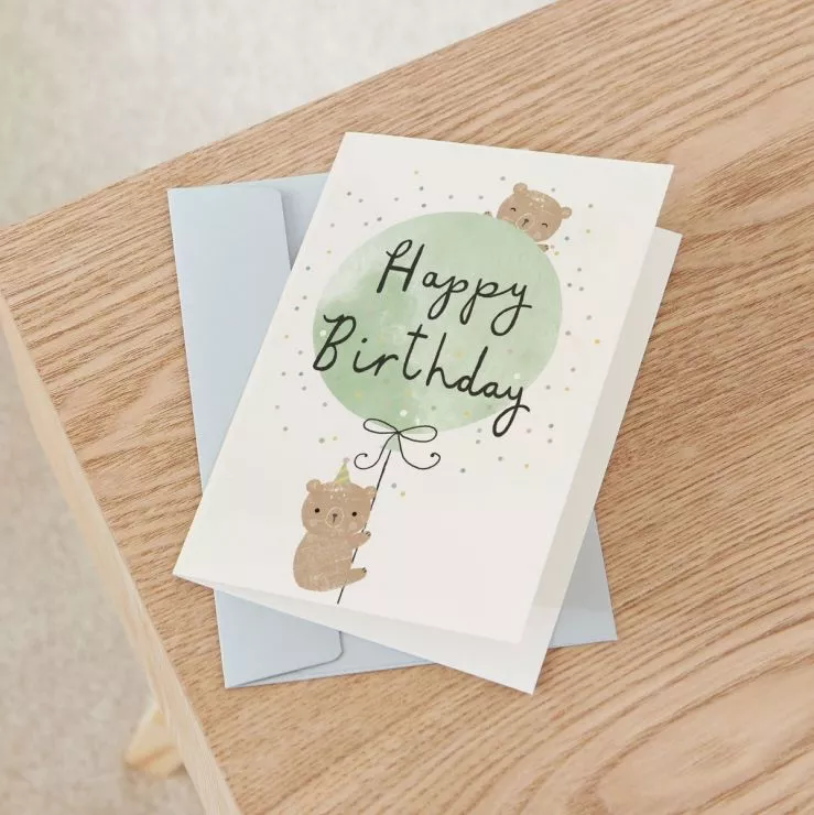 Personalised Bear Design Birthday Greetings Card
