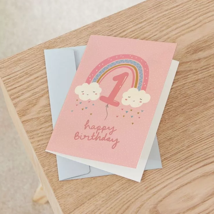 Personalised Rainbow Design 1st Birthday Card