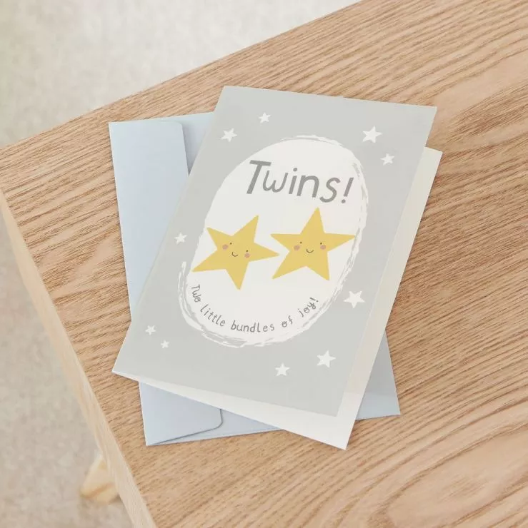Personalised New Baby Twins Greetings Card