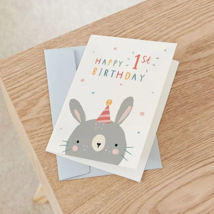 Personalised Little Bunny's 1st Birthday Card