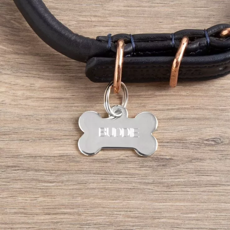 Personalised Leather Dog Collar with Tag - Personalisation