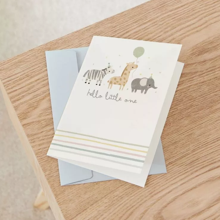 Personalised Animal New Baby Greetings Card