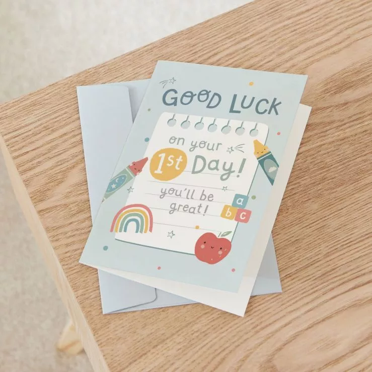 Personalised Good Luck on your 1st Day Greetings Card