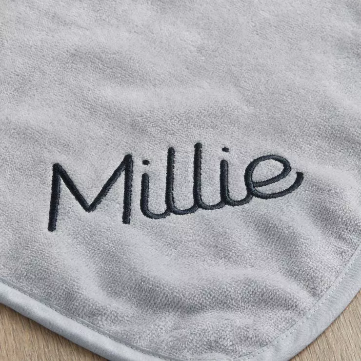 Personalised Grey Mouse Hooded Towel Personalisation