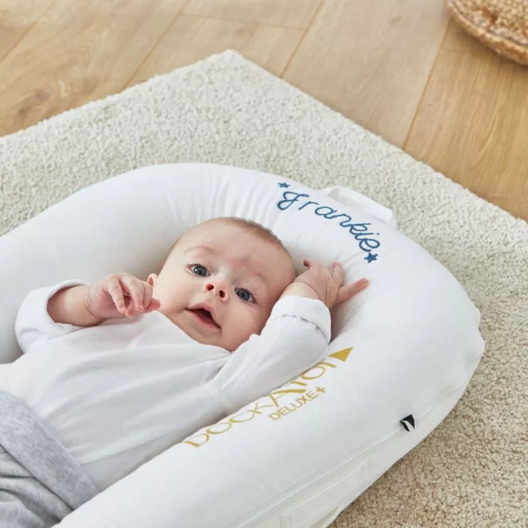 Personalised White Star Design DockATot Baby Bed