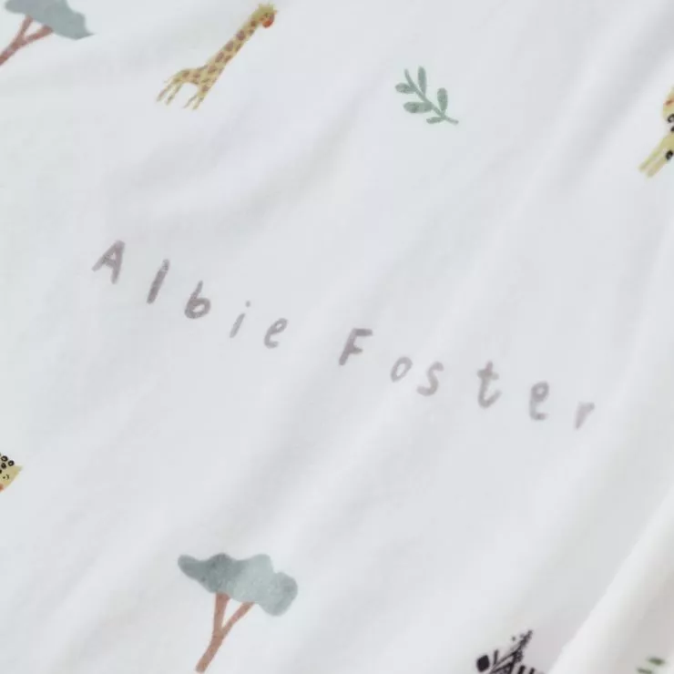 Personalised Safari Animal Print Fleece Blanket