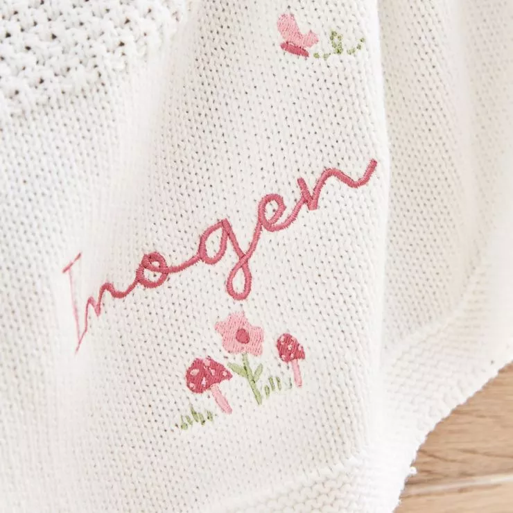 Personalised Floral Ivory Shawl