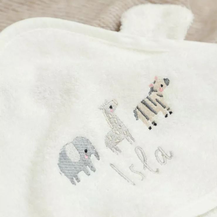 Personalised Ivory Welcome to the World Hooded Towel