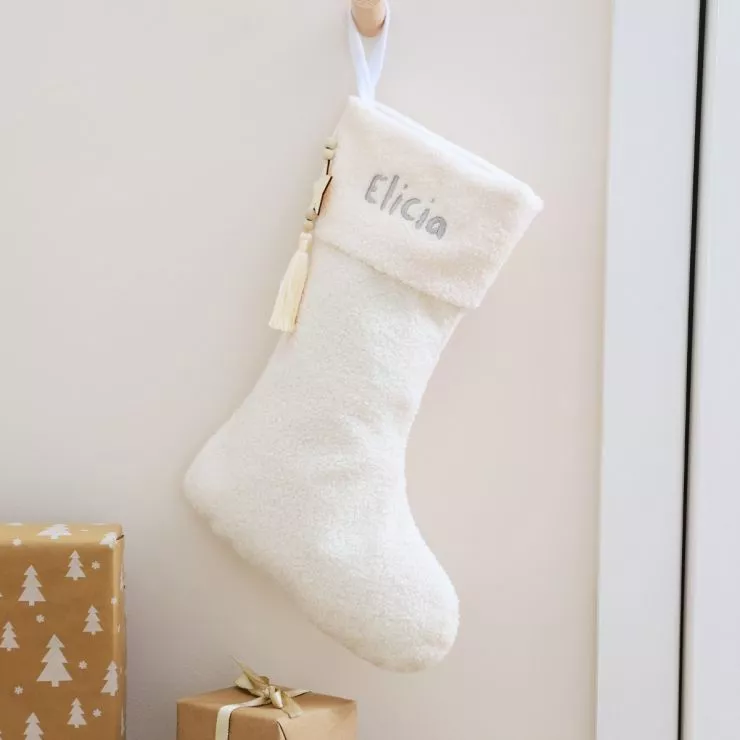 Personalised Ginger Ray Boucle Christmas Stocking