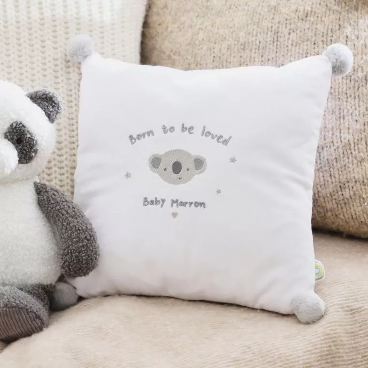 Personalised Koala Bear White Cushion
