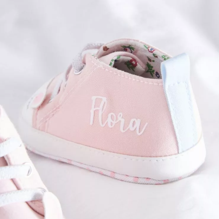 Personalised Pink Bunny High Top Trainers