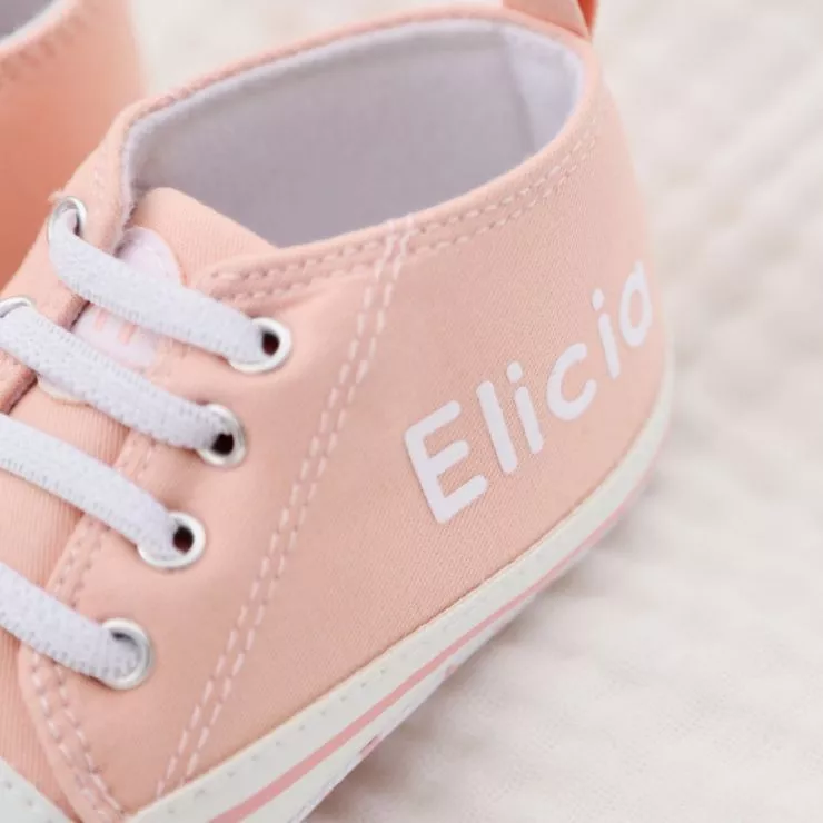 Personalised Pink Baby High Top Shoes