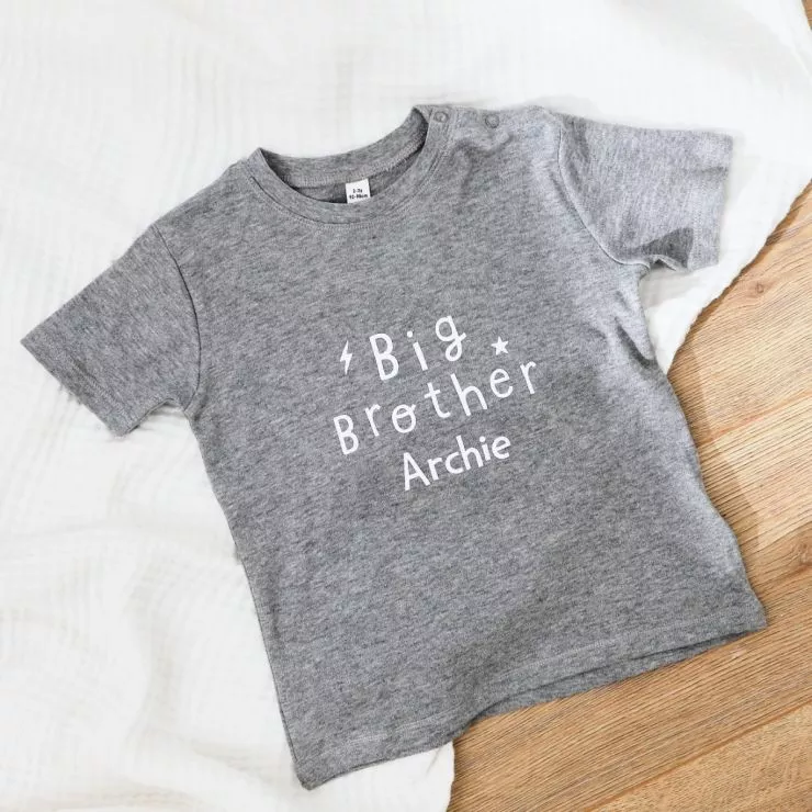 Personalised Grey Big Brother T-Shirt