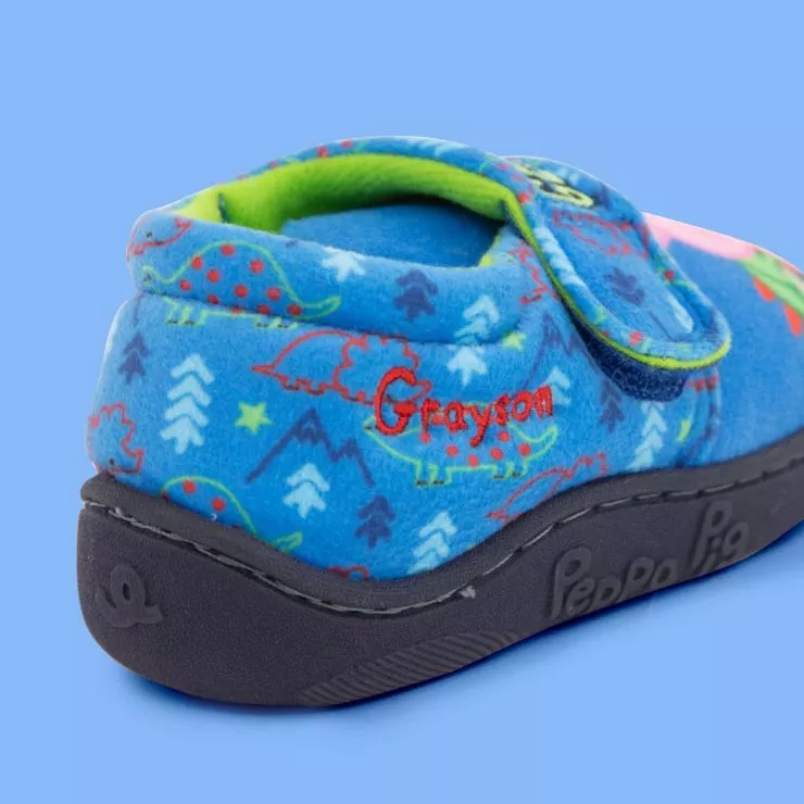 Personalised Blue George Pig Slippers