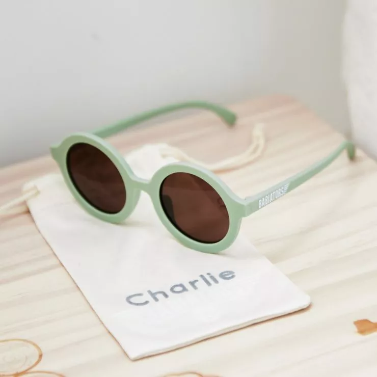Personalised Sage Babiators Sunglasses with Bag