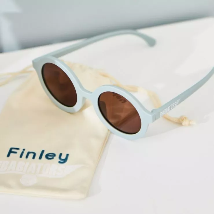 Personalised Pale Blue Babiators Sunglasses with Bag