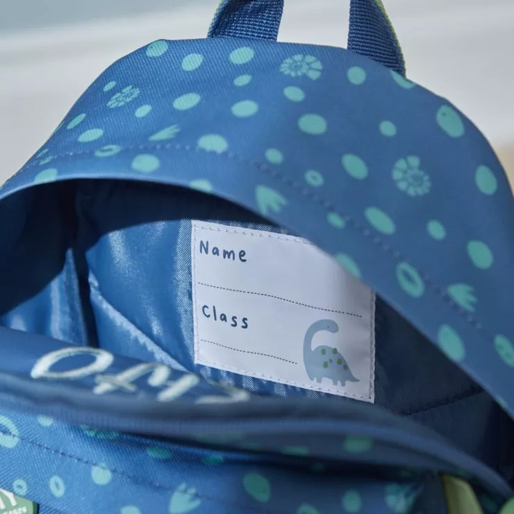 Personalised Blue Dinosaur Print Classic Mini Backpack