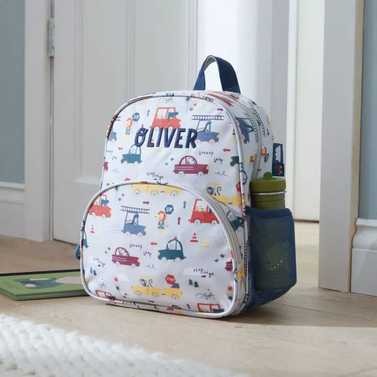 Personalised Transport Print Medium Backpack