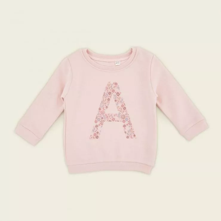 Personalised Pink Floral Initial Sweatshirt
