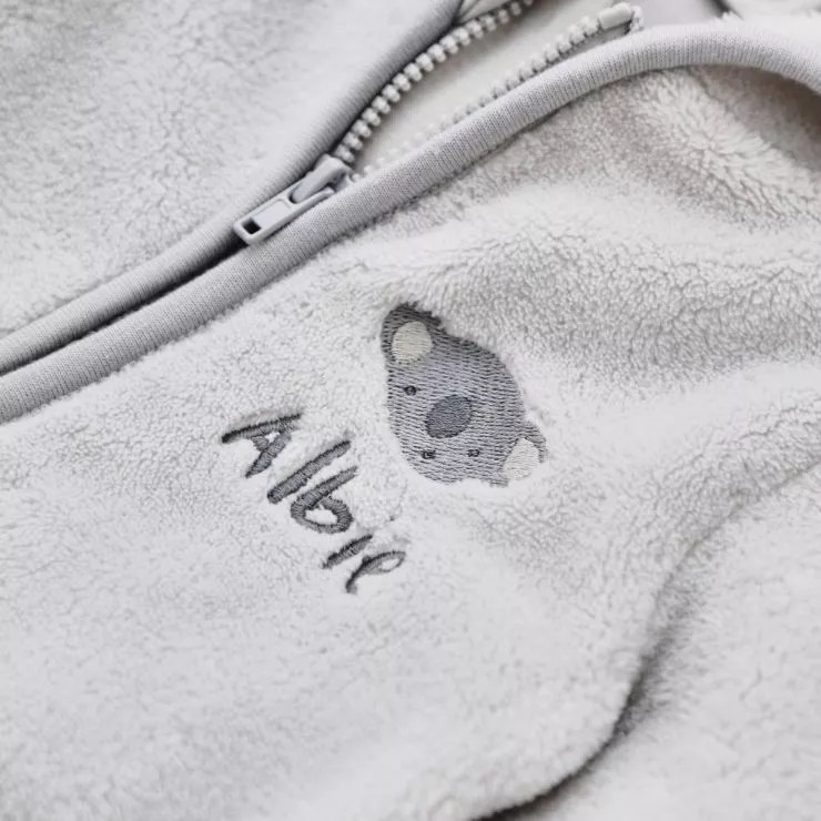 Personalised Koala Design Grey Fleece Onesie