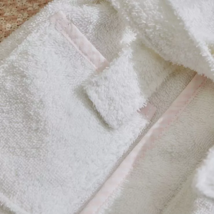 Personalised Pink Gingham Trim Flopsy Rabbit Towelling Robe