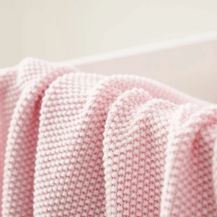 Personalised Pink Textured Knit Baby Shawl