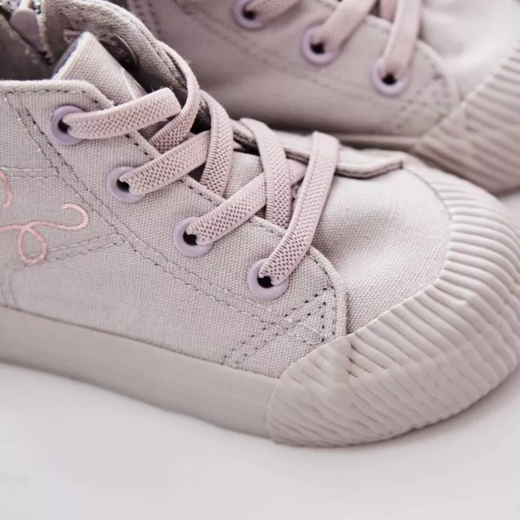 Personalised Grey Heart Toddler High Top Trainers