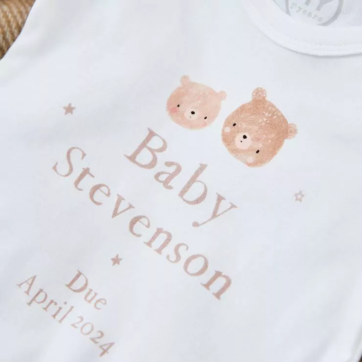Personalised Baby Announcement White Bodysuit 