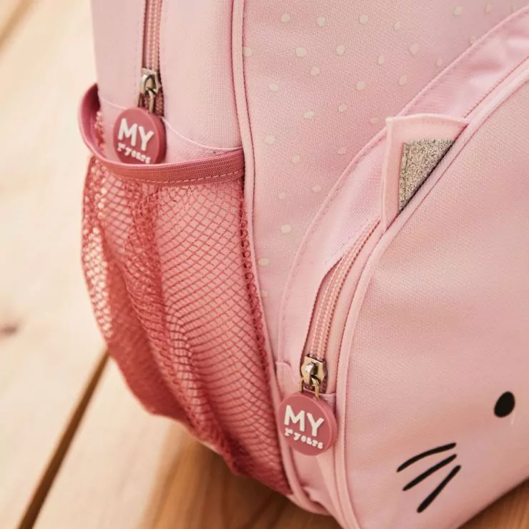 Personalised Medium Pink Cat Backpack