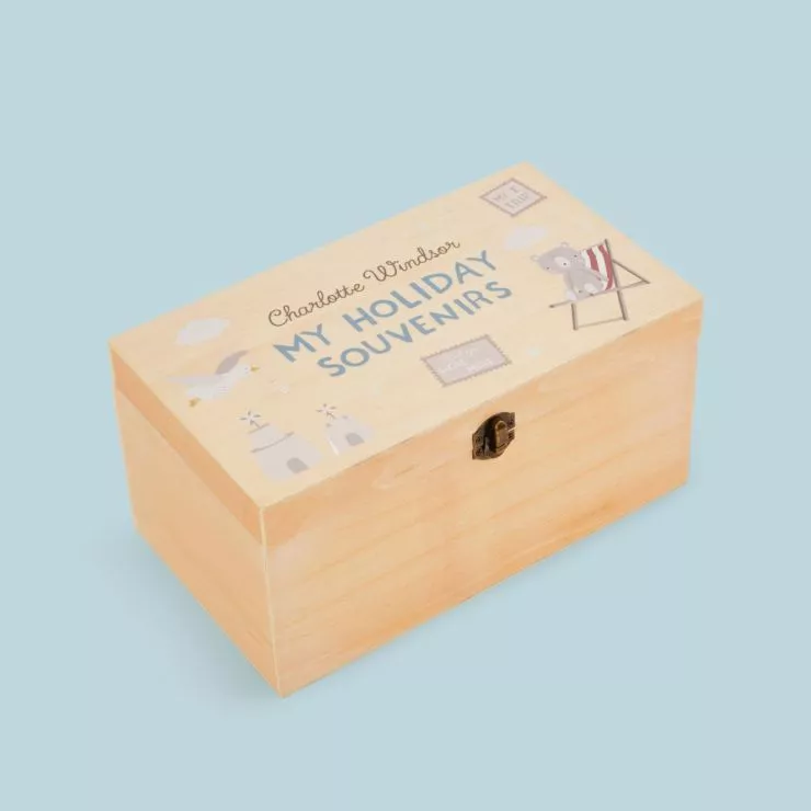 Personalised Holiday Souvenirs Wooden Box