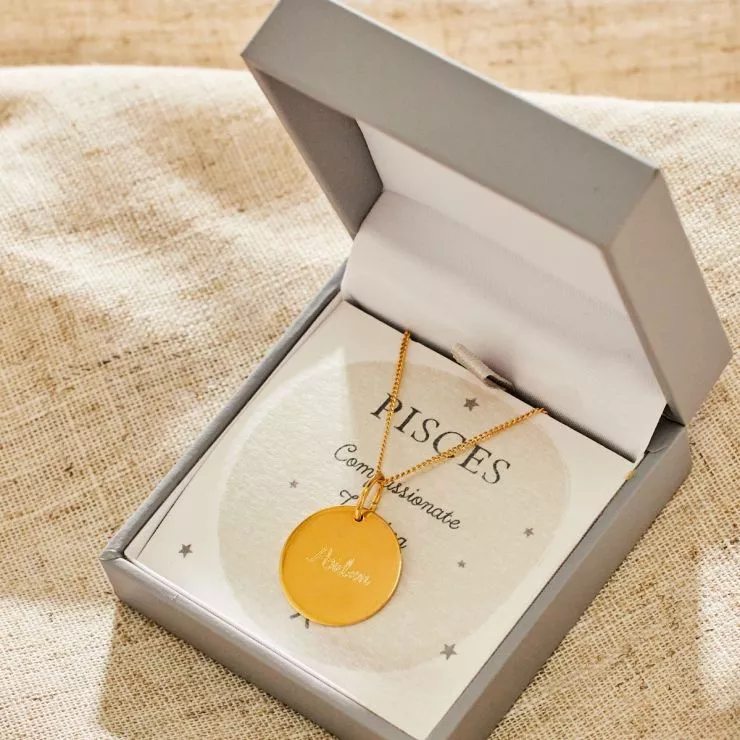 Personalised Gold Pisces Adults Necklace