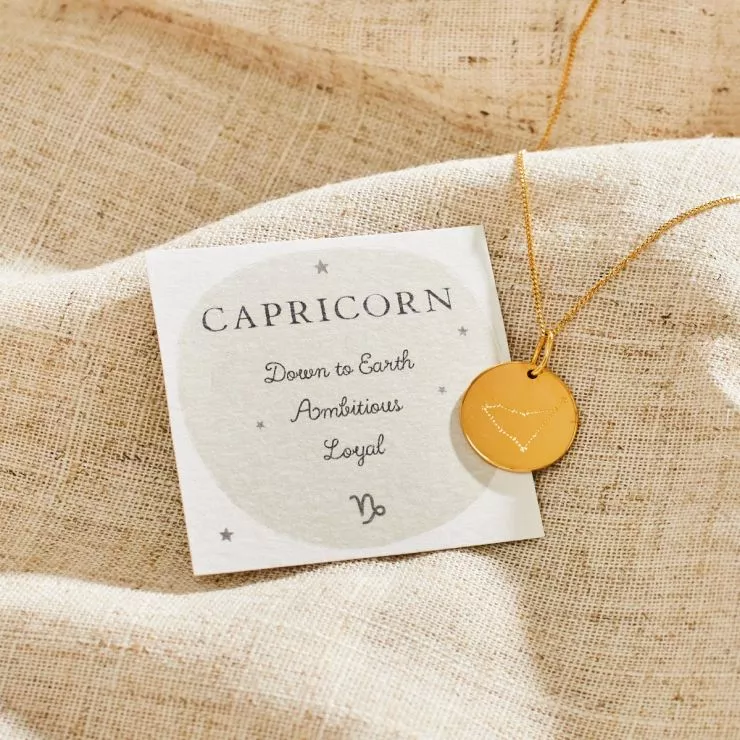 Personalised Gold Capricorn Adults Necklace