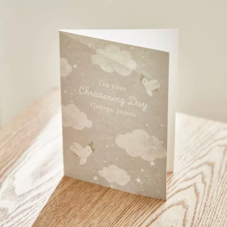 Personalised On Your Christening Day Greetings Card 