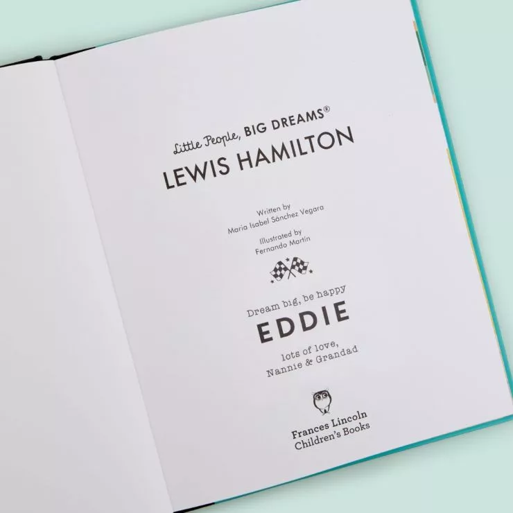 Personalised Little People, Big Dreams Lewis Hamilton Book