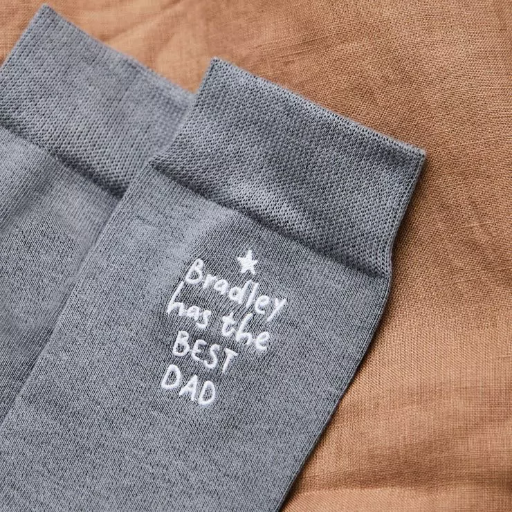 Personalised Best Dad Father's Day Grey Socks