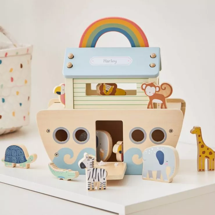 Personalised Wooden Animal Ark Play Set