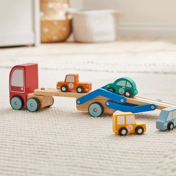 Personalised Wooden Transporter Lorry Toy