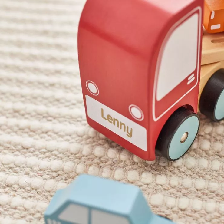 Personalised Wooden Transporter Lorry Toy